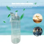 2L Sport Water Bottle With Straw Portable Leak-Large Capacity Water Cup With Motivational Quote Time Marker - Image 58