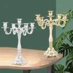 European Candle Holders Metal Candle-Stick Stand Home Decoration Bedroom Lighting Romantic Wedding Confession Essential 5 Heads - Image 11