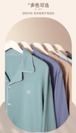 High Quality 100% Cotton Pajamas Suit Men Outside Classic Simple Male's Homewear Fashion Soft Breathable Sleepwear Business Gent - Image 13