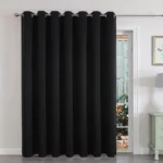 1 Panel Blackout Patio Sliding Door Curtains Grommet Room Divider Thermal Insulated Curtain Drapes for French Door Living Room
