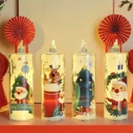 4PCS Christmas LED Candles, Flameless Flickering Electronic Tea Lights,Santa Claus Projection Night Light for Holiday Home Decor - Image 2