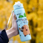 700ml Capybara Cute Water Cup with Straw & Handle Kawaii Travel Water Bottle Large Capacity Drinking Bottle for Fitness Sports - Image 17