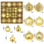 44Pcs 3/6CM Christmas Ball Christmas Tree Decoration Ornaments for Home Decor - Image 9