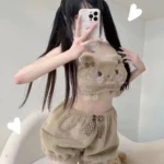 New Sanrio Kuromi My Melody Cinnamoroll Pajamas  Girls Flannel Cartoon Fluffy - Image 2