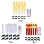 10PCS Candle Lights Battery Operated Christmas Tree Decor Christmas Tree Candles with Clips for Party/Holiday Decoration