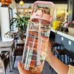 2L Sport Water Bottle With Straw Portable Leak-Large Capacity Water Cup With Motivational Quote Time Marker - Image 10