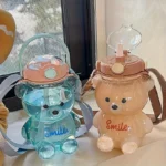 Cute Bear Cup Various Modes of 1000ml/1400ml Tumbler with Straw Kawaii Water Bottle For Girl Kid Outdoor Drinking Kettle - Image 2