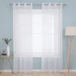 White Sheer Curtains Drapes 132CM Width for Living Room Grommet Top Lightweight Airy Gauzy Light Filtering Window Treatments - Image 26