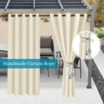 2pcs Outdoor Waterproof Patio Curtains Indoor Blackout Curtain for Living Room Bedroom Pavilion Terrace Garden Porch - Image 6