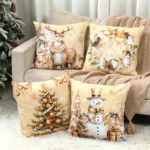 4pcs Merry Christmas Cushion Cover Home Decorations - Image 3
