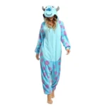 Pixar Monsters Inc 3 Eyed Alien Onesie Pajamas Warm Fuzzy Sleepwear - Image 2
