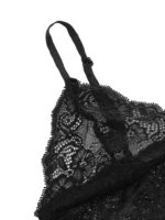 2PCS Women's Satin Pajama Set Lace Cami Top and Shorts - Image 4