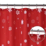 72x72 Inch Christmas Shower Curtain Christmas Tree and Snowflake Fabric Shower Curtain for Bathroom Bathtubs Decor - Image 3