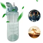 2L Sport Water Bottle With Straw Portable Leak-Large Capacity Water Cup With Motivational Quote Time Marker - Image 30