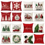 45cm Merry Christmas Cushion Cover Pillowcase 2024 Christmas Decorations for Home Ornament