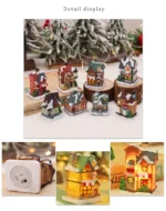 1~6pcs LED Night Light Christmas Ornaments Luminous Castle Snow House Sculpture Xmas Decoration - Image 11