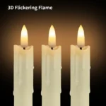 6/12Pc 6.6inch LED Flameless Taper Candles with Remote Flickering CandleSticks Plastic Window Candles - Image 11