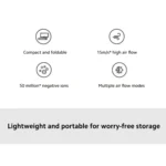 Xiaomi Compact Hair Dryer H101 Mijia 1600W Foldable 50M Negative Ions 15m/s Airflow Dual Heat and Speed Modes 220V With Adapter - Image 8