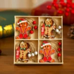 Christmas decorations, wooden boxes with wooden painted pendants, Christmas tree decoration pendants - Image 15