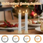 6/12Pc 6.6inch LED Flameless Taper Candles with Remote Flickering CandleSticks Plastic Window Candles - Image 3