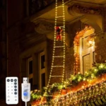 1.5/3M Christmas Decoration LED Santa Claus Climbing Ladder Light USB Plug 8 Flashing Modes - Image 2