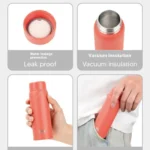 Tyeso Stainless Steel Pocket Insulated Water Bottle Cute Compact Slim Design High Aesthetic Appeal Perfect for Hydration - Image 3