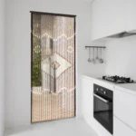Bohemian Bamboo Bead Door Curtain 2*0.9M Chocolate Color Natural Wood Home Decor Ventilation Sunlight Block for Home Bedroom - Image 5