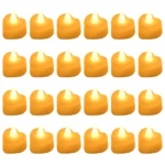 24Pcs Flameless Led Candle For Home Christmas Party Wedding Decoration Heart-shaped Electronic Battery-Power Tealight Candles - Image 10