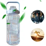 2L Sport Water Bottle With Straw Portable Leak-Large Capacity Water Cup With Motivational Quote Time Marker - Image 33