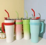 New Insulated Cup Bingba Cup 304 Stainless Steel Water Cup for Girls with Straw Large Capacity 1.2L - Image 3