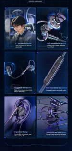 Gaming Earbud Gamer Headphone With Dual Microphones Typec&3.5mm In-ear Earphones HiFi Stereo Headsets Sport with Mic for Samsung - Image 10