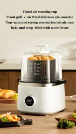 Desktop 220v 1000W Portable Air Fryer 2L Capacity Visible Household Transparent Visible Air Fryer Led Touch Screen Panel Air Fr - Image 7