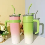 New Insulated Cup Bingba Cup 304 Stainless Steel Water Cup for Girls with Straw Large Capacity 1.2L - Image 2