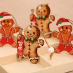 Christmas decorations, wooden boxes with wooden painted pendants, Christmas tree decoration pendants - Image 10
