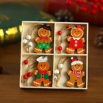 Christmas decorations, wooden boxes with wooden painted pendants, Christmas tree decoration pendants - Image 17