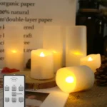 6Pcs/Set Rechargeable LED Candle Timer Remote Flickering Flames Wedding Candles Birthday Decor Tealights USB Charger Candle Lamp - Image 8