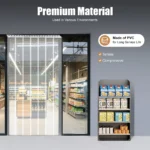 1.05*2m Drilling Mounted Clear PVC Strip Door Curtain, 7 Strips with 2 Brackets for Warehouses and Supermarkets - Image 4