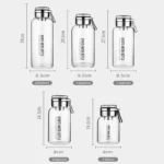 2L Large Capacity Glass Water Bottle Transparent Milk Juice Cup Outdoor Portable Leakproof Drinkware Tea Water Glass Bottle 2L - Image 6