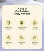 Stainless Steel 316 Vacuum Insulated Tumbler Cup with One Push Open Lid Leak Proof Thermal Flask for Hot And Cold Drinks - Image 9