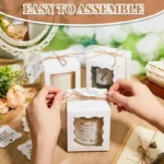 10/30pcs candle gift box with transparent window with label and twine for wedding birthday party gift - Image 2