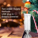 Led Christmas Candle Light Glitter Flameless Candles Electric Crystal Simulation Lights Battery Operated Home Bedroom Decoration - Image 4