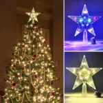 15cm Christmas Tree Top Star Light LED Glowing Star Lamp Xmas Tree Decoration Home Xmas Party - Image 6