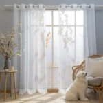 White Sheer Curtains Drapes 132CM Width for Living Room Grommet Top Lightweight Airy Gauzy Light Filtering Window Treatments - Image 14