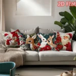 1pcs 2D Christmas Pillow Cover Xmas Party Decoration - Image 26