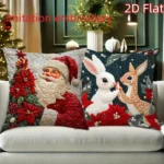 1pcs 2D Christmas Pillow Cover Xmas Party Decoration - Image 19