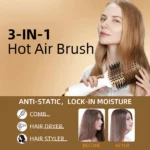 3-in-1 Hot Air Brush with Negative Ion Blow and Comb, Straight and Curl in One Hair Curler Wand - Image 4