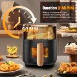 OYAJIA 6L Air Fryer with Smart Touch Display 60 Minutes Timer & 80°C-200°C Adjustable Temperature& 8 Preset Cooking Modes - Image 5