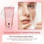 Collagen Jelly Cream Hydrolyzed Collagen Overnight Facial Mask Wrapping Peel-Off Mask Hydrating Firming Moisturizing - Image 4