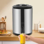 8L Stainless Steel Insulated Beverage Dispenser, Hot & Cold Beverage Dispenser with Faucet Tripod for Coffee Tea Water Milk Soup - Image 3