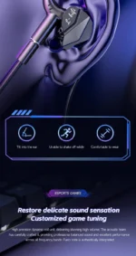 Gaming Earbud Gamer Headphone With Dual Microphones Typec&3.5mm In-ear Earphones HiFi Stereo Headsets Sport with Mic for Samsung - Image 18